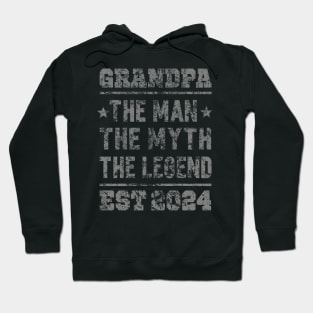 Grandpa EST 2024, the man, the legend, the myth Hoodie